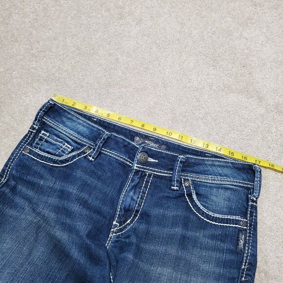 SILVER JEANS Suki Bootcut Jeans Stretch Mid-Rise Indigo Blue Women's 32 X 33" - Picture 10 of 15